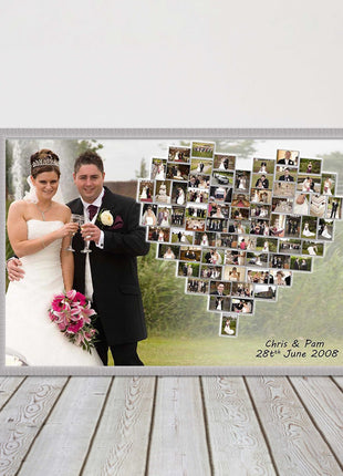 Wedding photo heart collage with frame included my photos in a heart shape