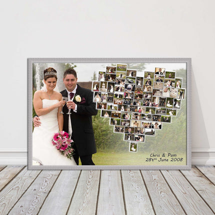 Wedding photo heart collage with frame included my photos in a heart shape