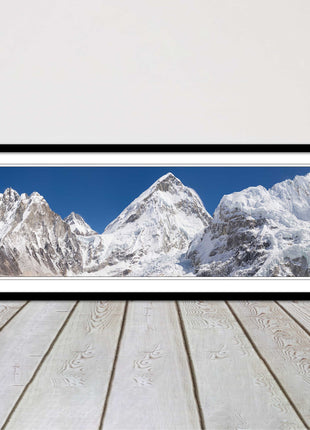 Everest summit mountains framed picture print black white gold grey frames