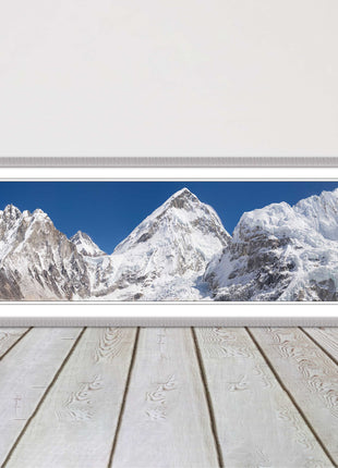 Everest summit mountains framed picture print black white gold grey frames