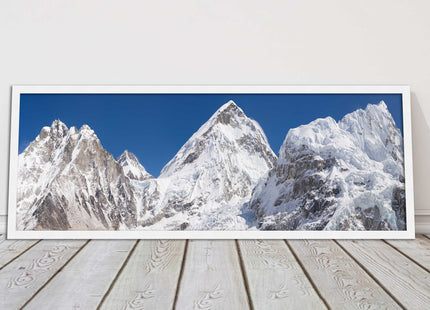 Everest summit mountains framed picture print black white gold grey frames