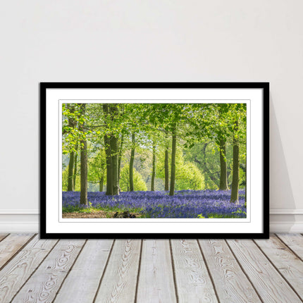 picture frame bluebells in the woods ready to hang wall art home decor framed