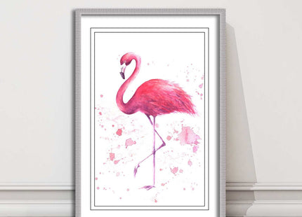 pink flamig colour paint splash white background framed print choice of colours