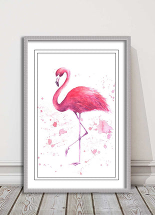 pink flamig colour paint splash white background framed print choice of colours