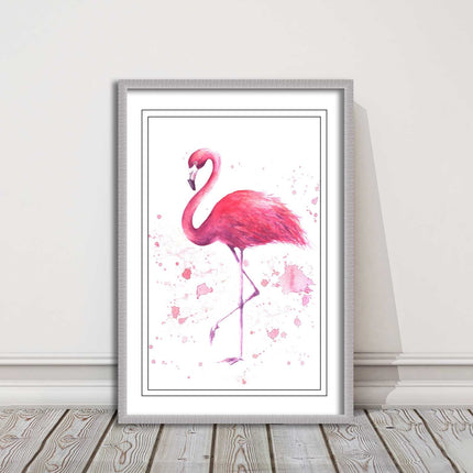 pink flamig colour paint splash white background framed print choice of colours