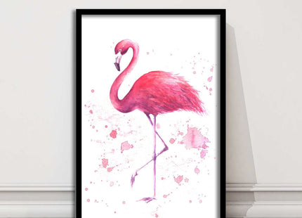 pink flamig colour paint splash white background framed print choice of colours
