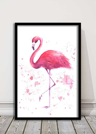 pink flamig colour paint splash white background framed print choice of colours
