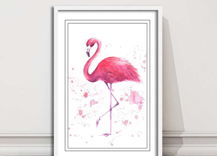 pink flamig colour paint splash white background framed print choice of colours