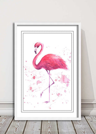 pink flamig colour paint splash white background framed print choice of colours