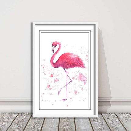 pink flamig colour paint splash white background framed print choice of colours