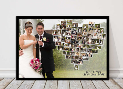 Wedding photo heart collage with frame included my photos in a heart shape