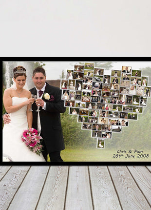Wedding photo heart collage with frame included my photos in a heart shape
