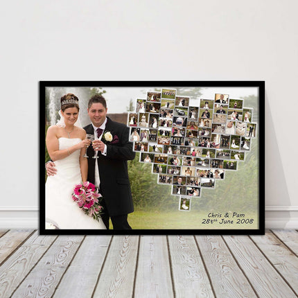 Wedding photo heart collage with frame included my photos in a heart shape