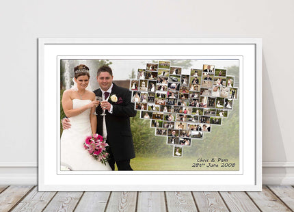Wedding photo heart collage with frame included my photos in a heart shape