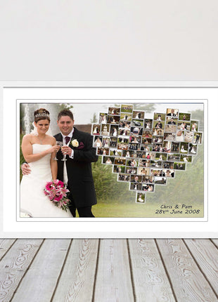 Wedding photo heart collage with frame included my photos in a heart shape