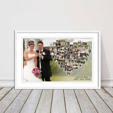 Wedding photo heart collage with frame included my photos in a heart shape