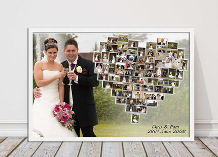 Wedding photo heart collage with frame included my photos in a heart shape
