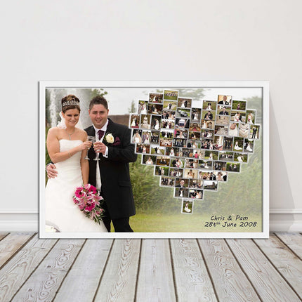 Wedding photo heart collage with frame included my photos in a heart shape