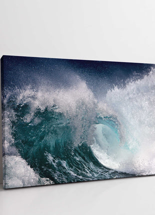 Ocean waves breaking surf canvas picture print stunning blues