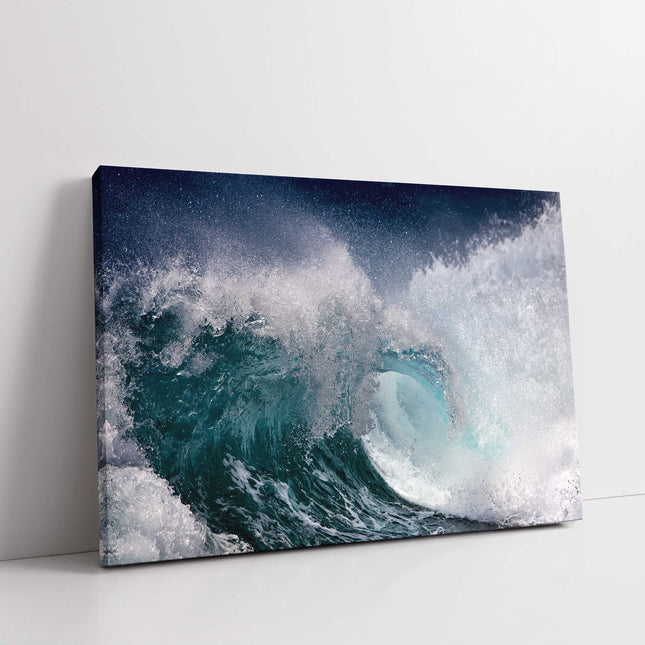 Ocean waves breaking surf canvas picture print stunning blues