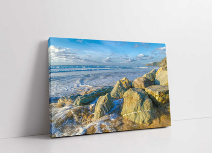 Watergate Bay beach, Cornwall. Surfing beach. Canvas Print.