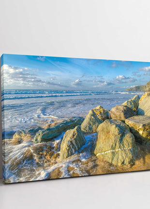 Watergate Bay beach, Cornwall. Surfing beach. Canvas Print.