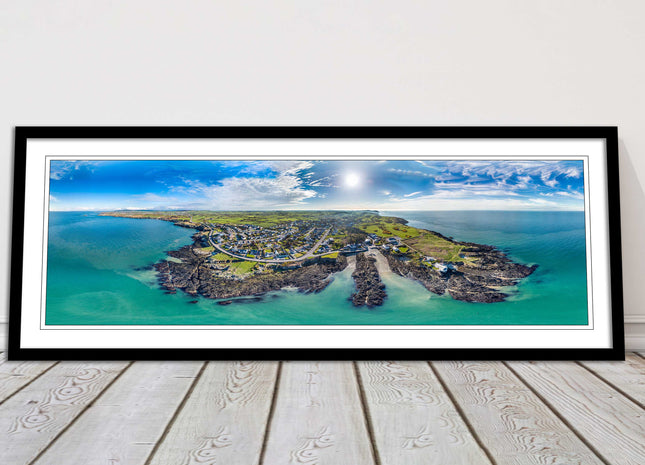 Anglesey aerial view. Panoramic framed picture print wales choice of frame
