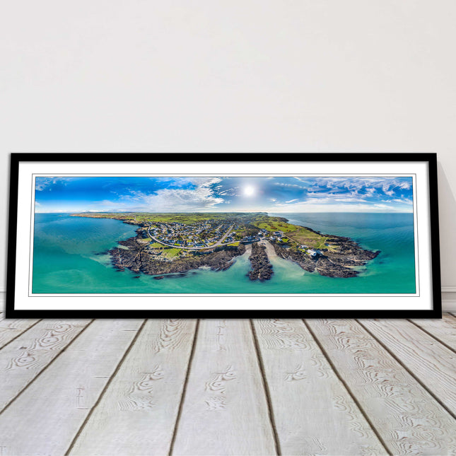 Anglesey aerial view. Panoramic framed picture print wales choice of frame