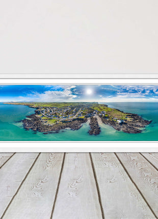 Anglesey aerial view. Panoramic framed picture print wales choice of frame