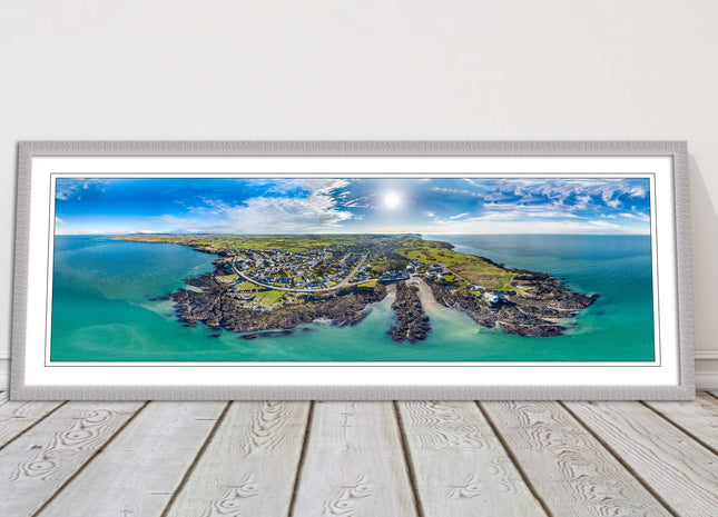 Anglesey aerial view. Panoramic framed picture print wales choice of frame