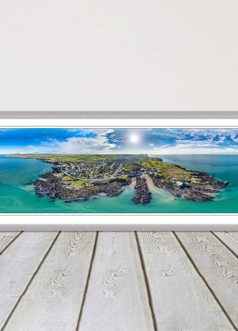 Anglesey aerial view. Panoramic framed picture print wales choice of frame