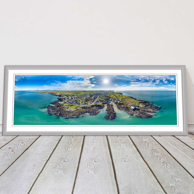 Anglesey aerial view. Panoramic framed picture print wales choice of frame