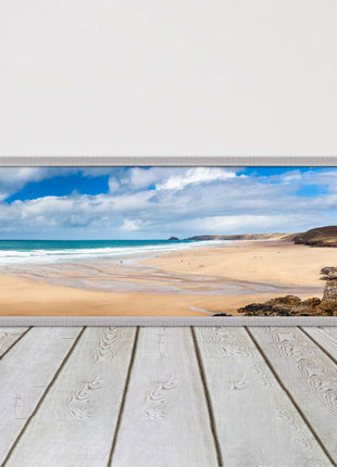 Perranporth Beach cornwall vibrant stunning view framed picture print