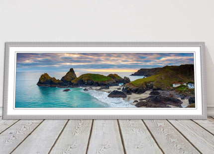 Kynance Cove, Cornwall. Panoramic framed picture print. A choice of frames.