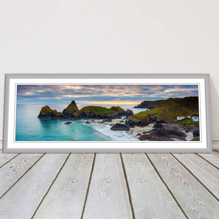 Kynance Cove, Cornwall. Panoramic framed picture print. A choice of frames.
