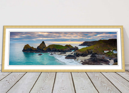 Kynance Cove, Cornwall. Panoramic framed picture print. A choice of frames.