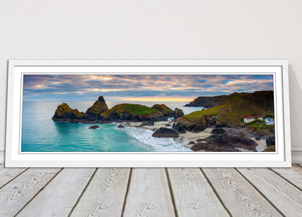 Kynance Cove, Cornwall. Panoramic framed picture print. A choice of frames.