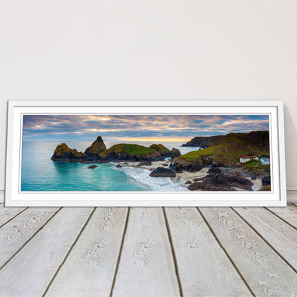 Kynance Cove, Cornwall. Panoramic framed picture print. A choice of frames.