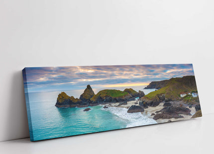 Kynance Cove panoramic canvas print Cornwall coastal seascape wall art