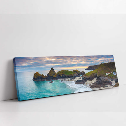 Kynance Cove panoramic canvas print Cornwall coastal seascape wall art