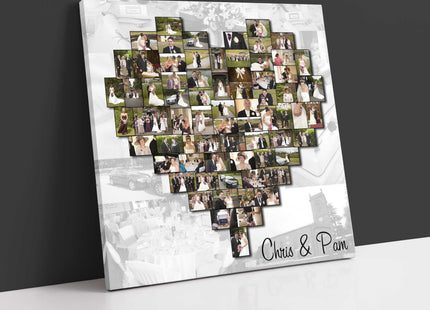 heart shape customised canvas picture my pictures arranged and printed canvas