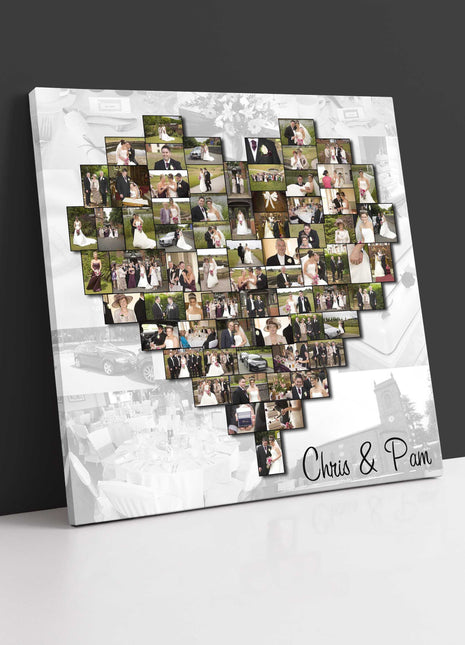 heart shape customised canvas picture my pictures arranged and printed canvas