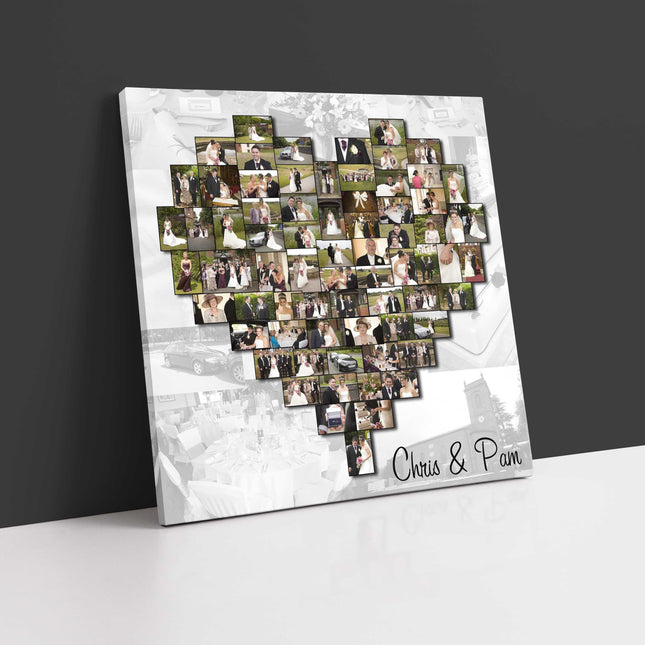heart shape customised canvas picture my pictures arranged and printed canvas