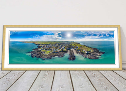 Anglesey aerial view. Panoramic framed picture print wales choice of frame