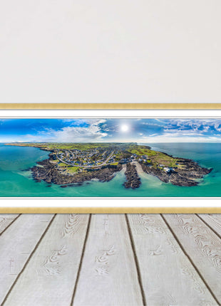 Anglesey aerial view. Panoramic framed picture print wales choice of frame