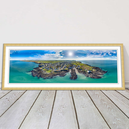 Anglesey aerial view. Panoramic framed picture print wales choice of frame