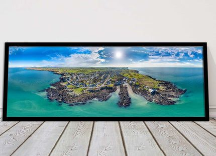 Anglesey aerial view. Panoramic framed picture print wales choice of frame