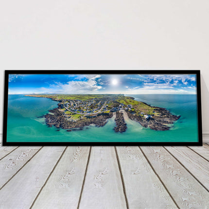 Anglesey aerial view. Panoramic framed picture print wales choice of frame