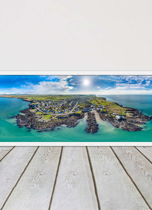 Anglesey aerial view. Panoramic framed picture print wales choice of frame