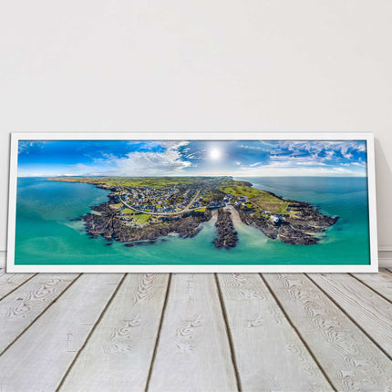 Anglesey aerial view. Panoramic framed picture print wales choice of frame